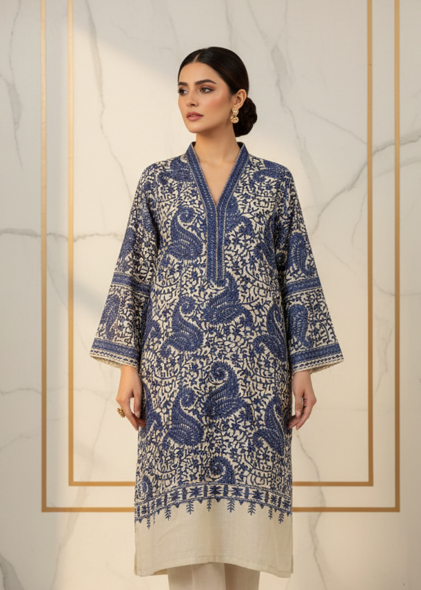 Premium Pashmina Embroidered Shirt
