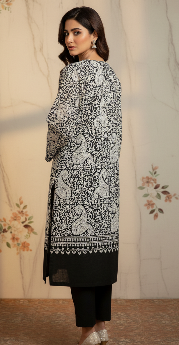 Premium Pashmina Embroidered Shirt