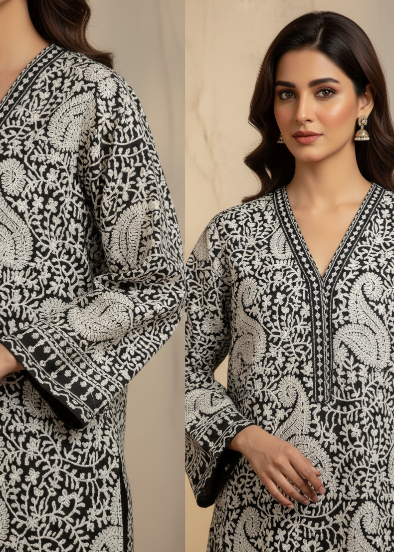 Premium Pashmina Embroidered Shirt