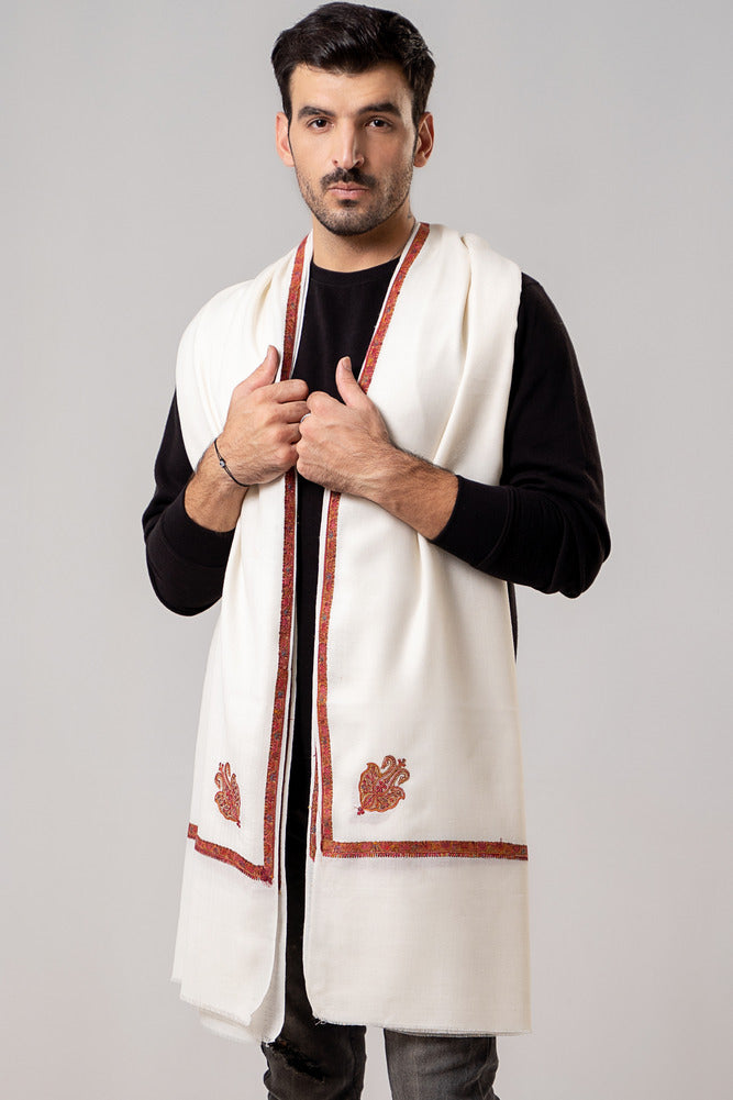 White Kingri Pashmina Shawl