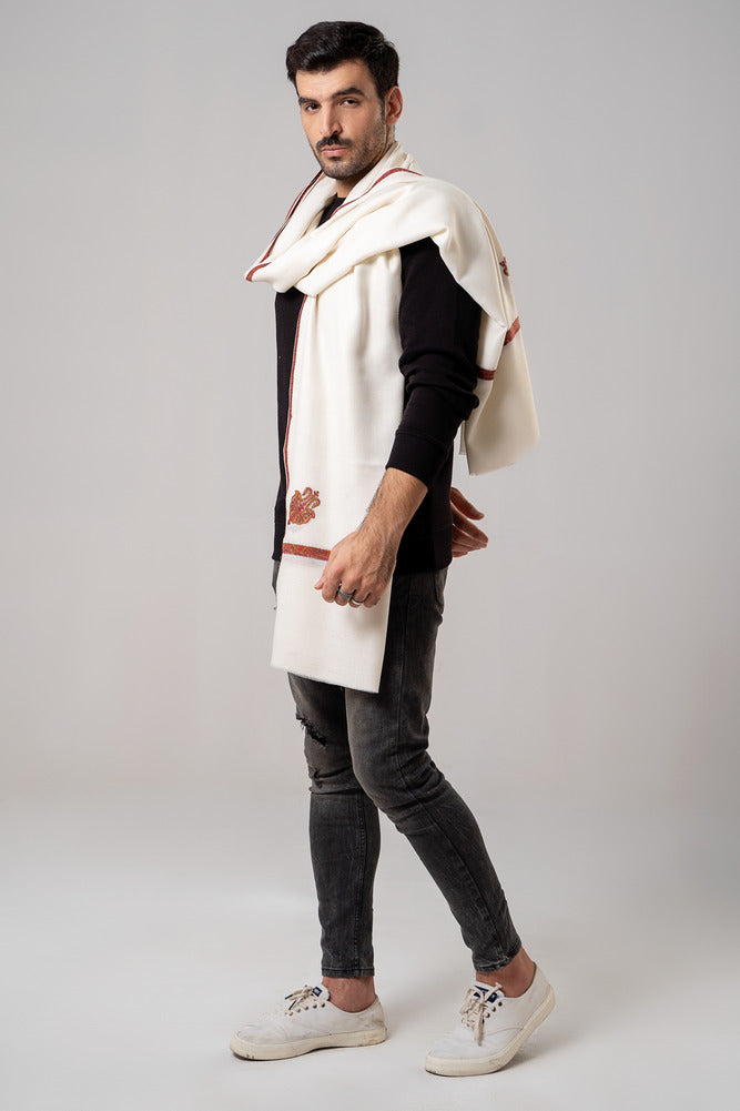 White Kingri Pashmina Shawl