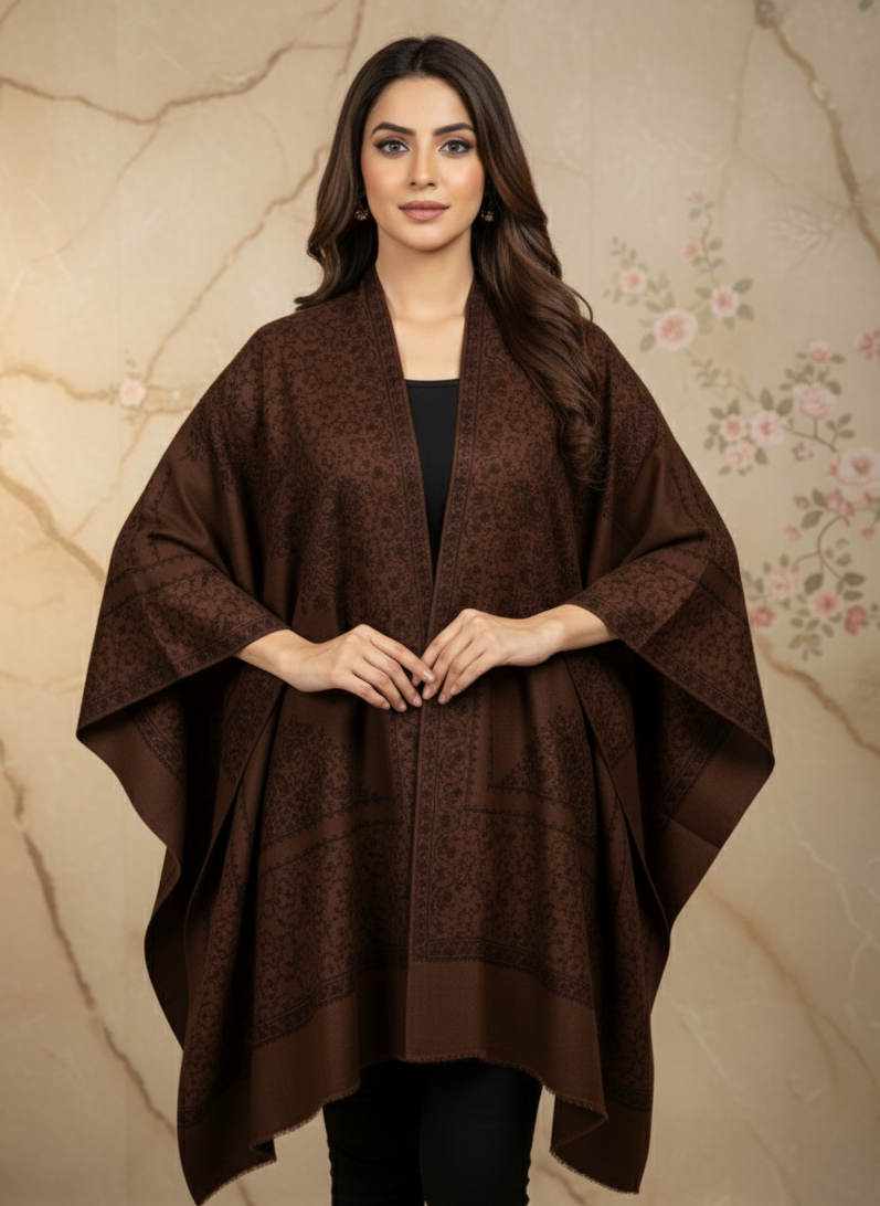 Pashmina Ari Work Cape Shawl