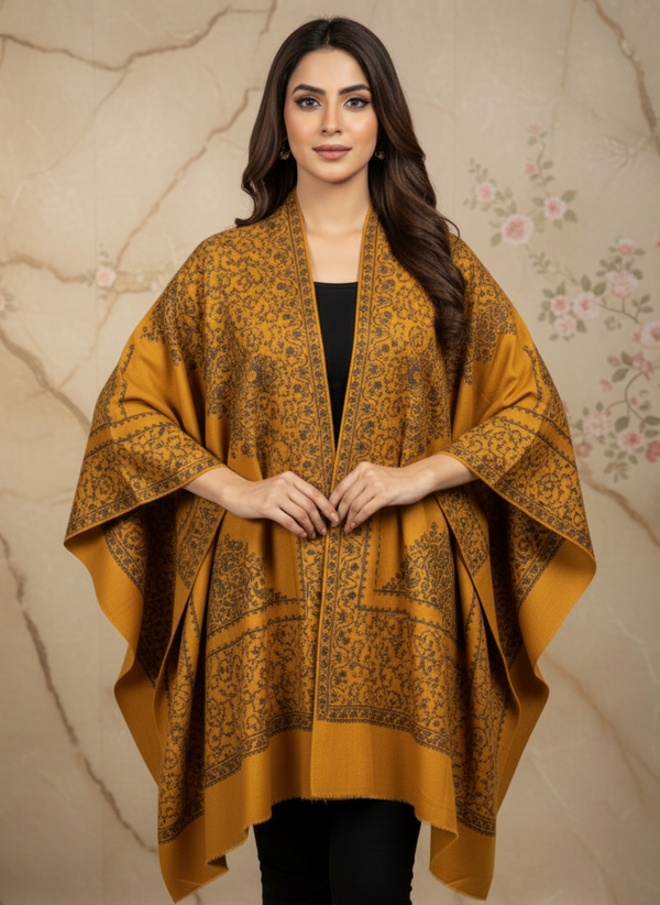 Pashmina Ari Work Cape Shawl