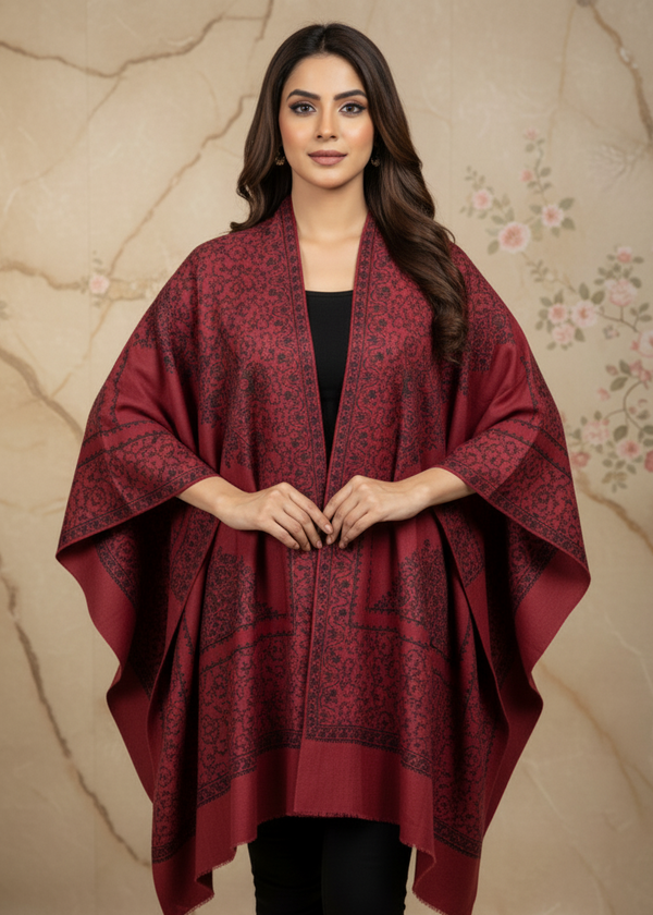 Pashmina Ari Work Cape Shawl